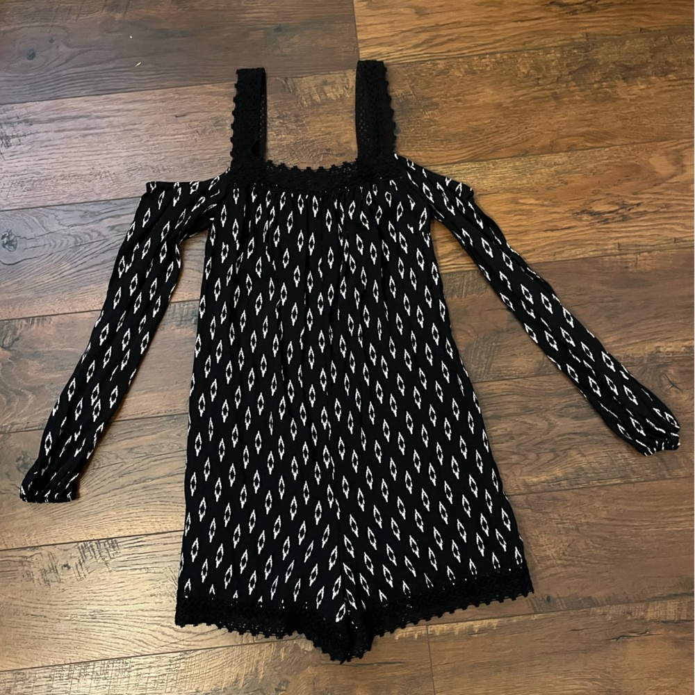Black long sleeve romper